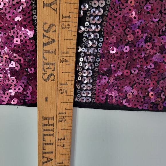 EXPRESS Mini Skirt SZ XS With Silver And Purple Sequins 90'sClub Party Datenight - Picture 2 of 4